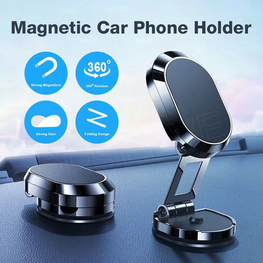 Innovative Collapsible Magnetic Car Phone Holder with Durable Alloy Build